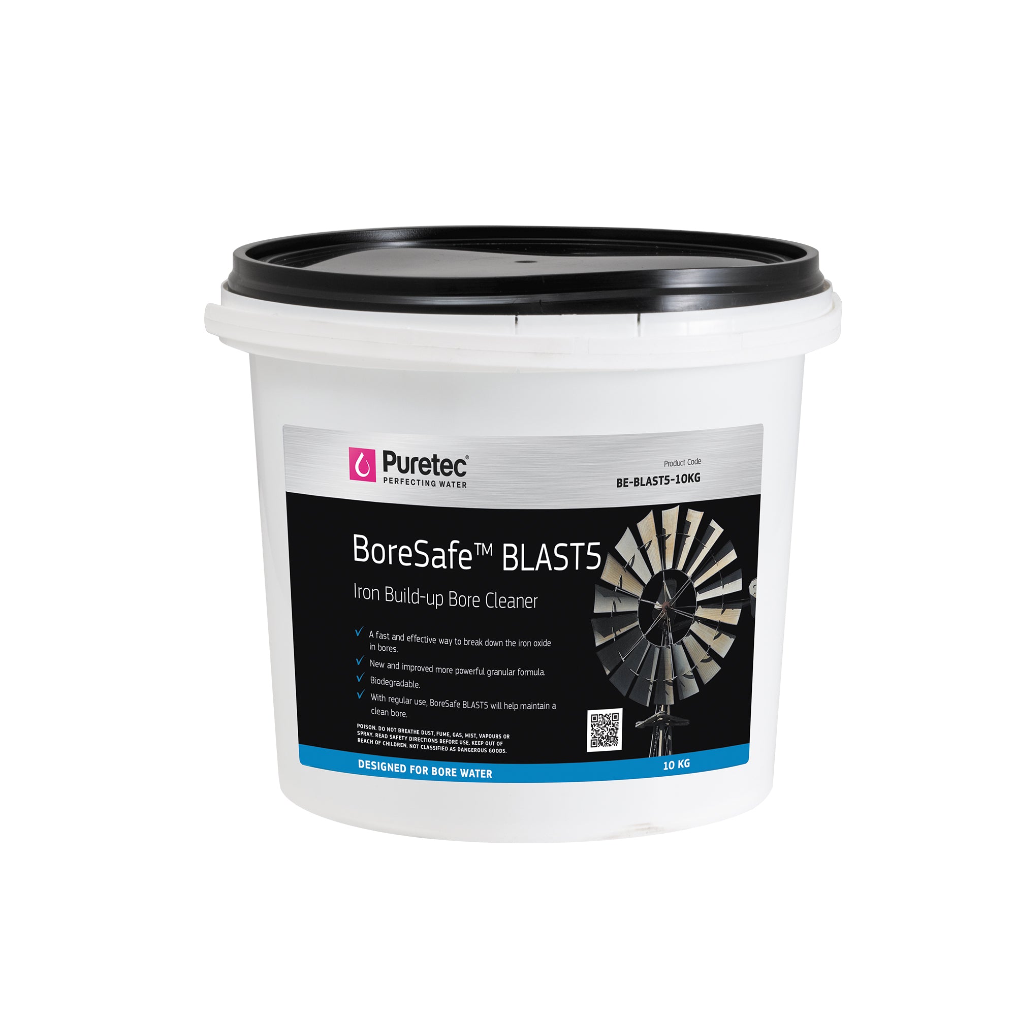 Puretec BE-BLAST5-10KG BoreSafe Blast 5 - Bore Cleaning Granules 10Kg, on white