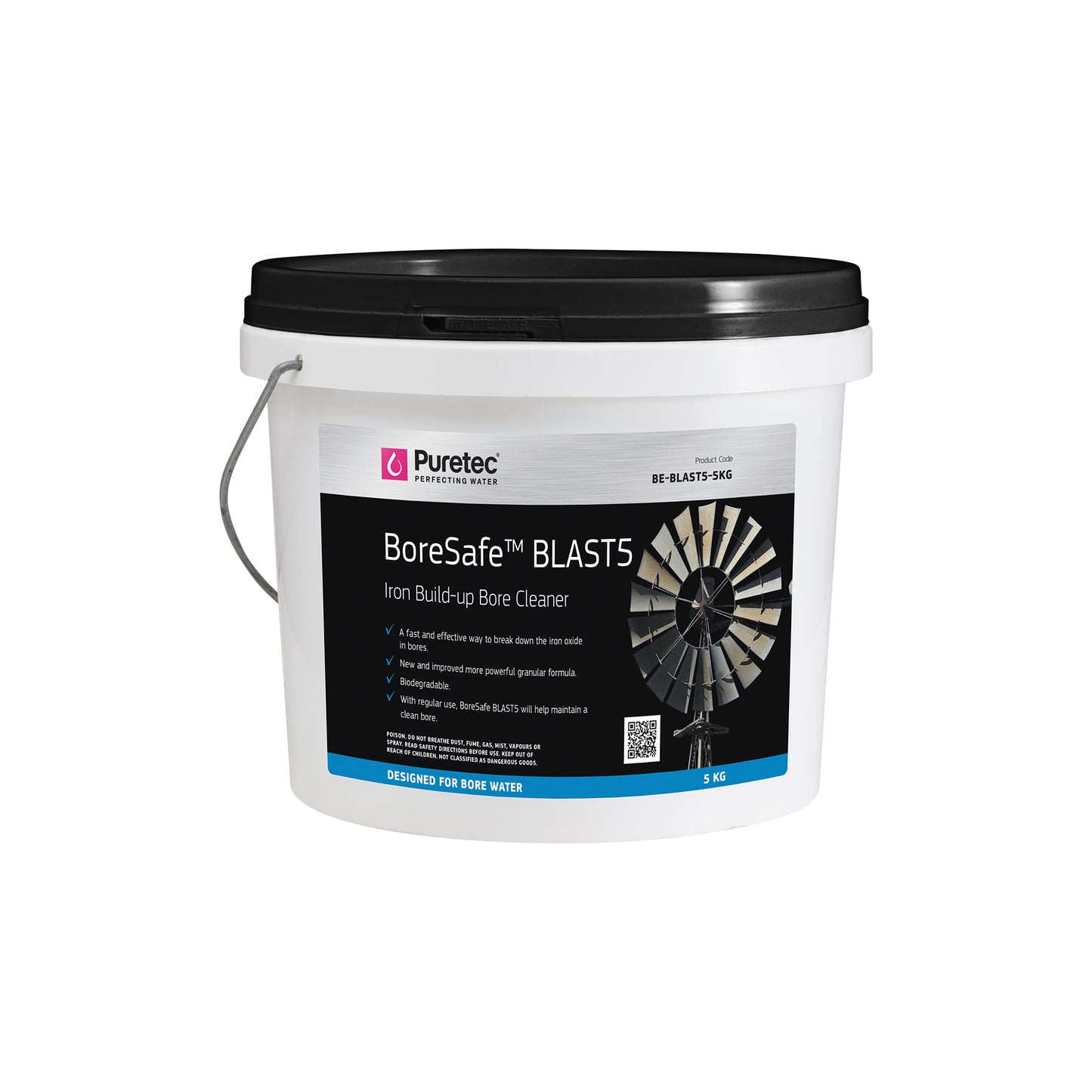 Puretec BE-BLAST5-5KG BoreSafe Blast 5 - Bore Cleaning Granules 5Kg, on white
