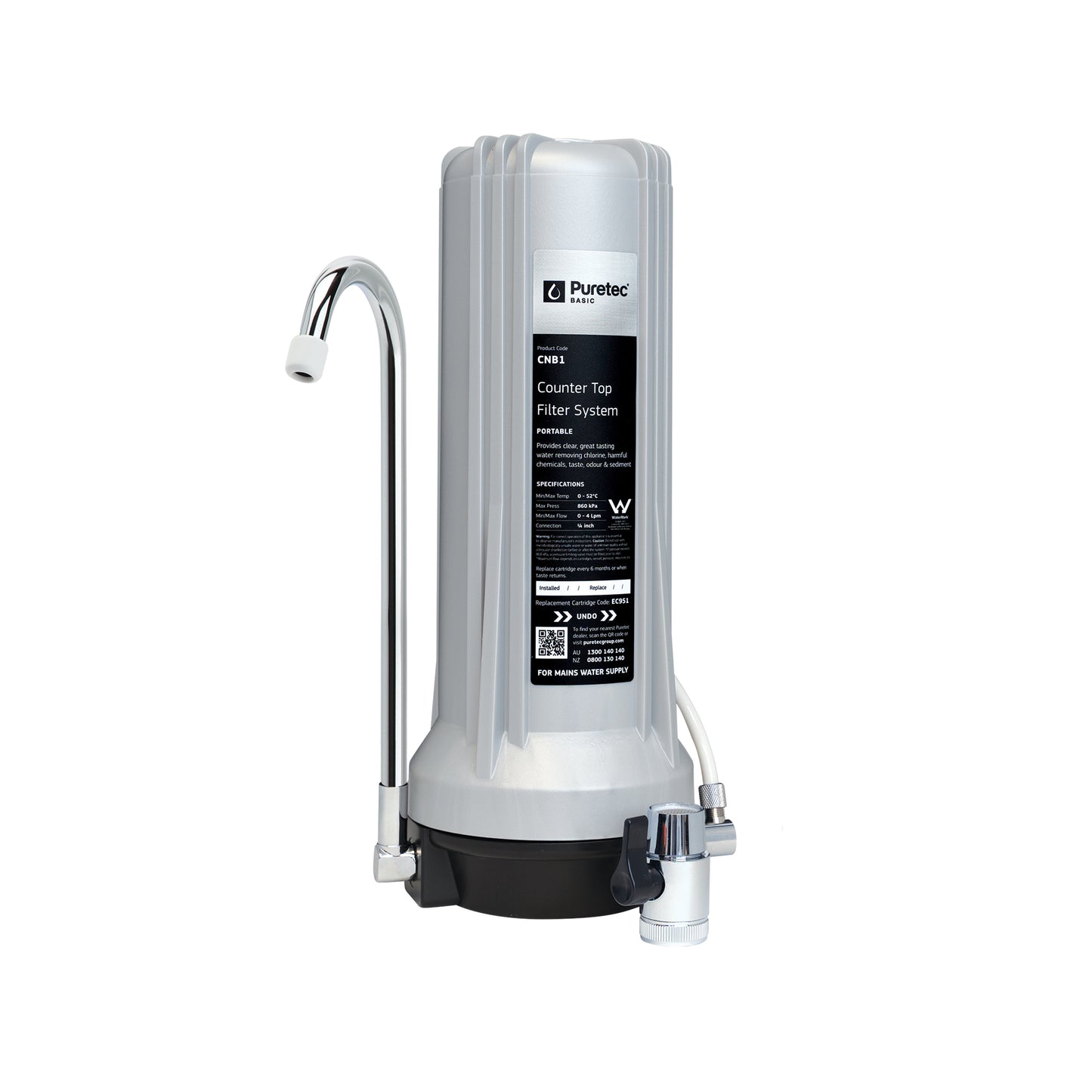 Puretec CNB1-LF Countertop complete kit, EC951, on white