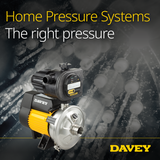 Davey home pressure systems brand image, captioned the right pressure