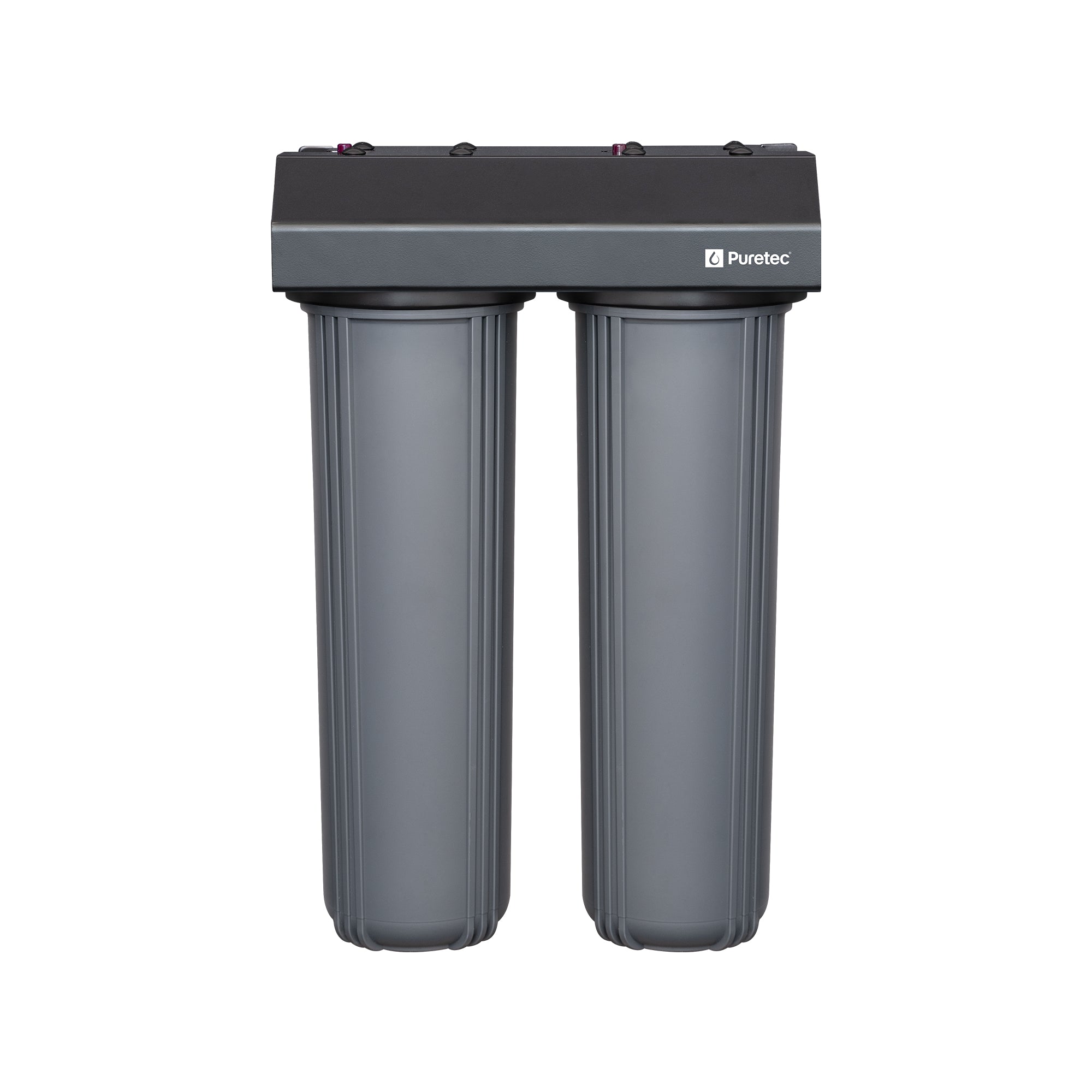 Puretec EM2-100-LF Ecotrol Multi-point Dual System - 20inch, 5 micron, 100 lpm, on white