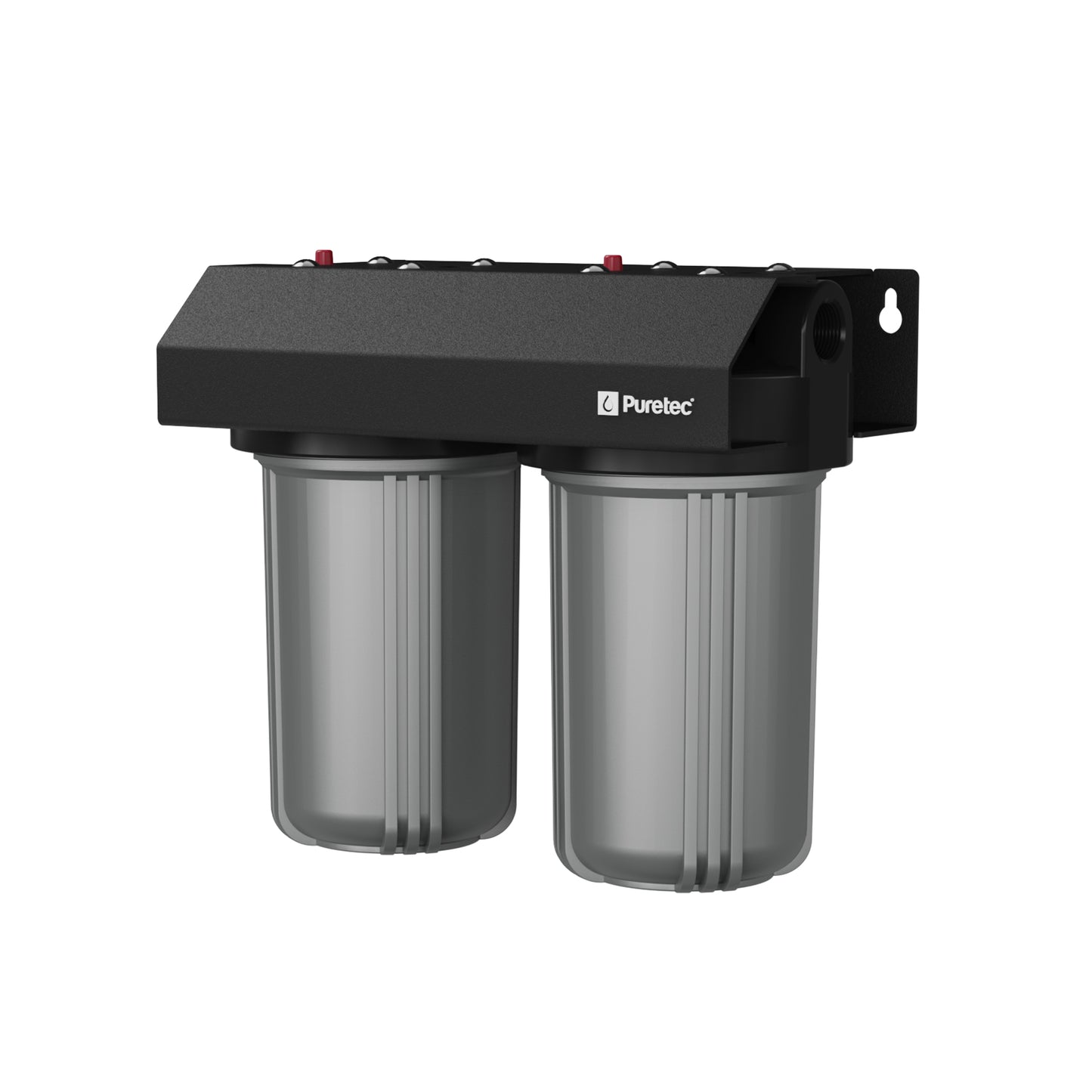 Puretec EM2-75-LF Ecotrol Multi-point Dual System - 10inch, 1 micron, 75 lpm, on white