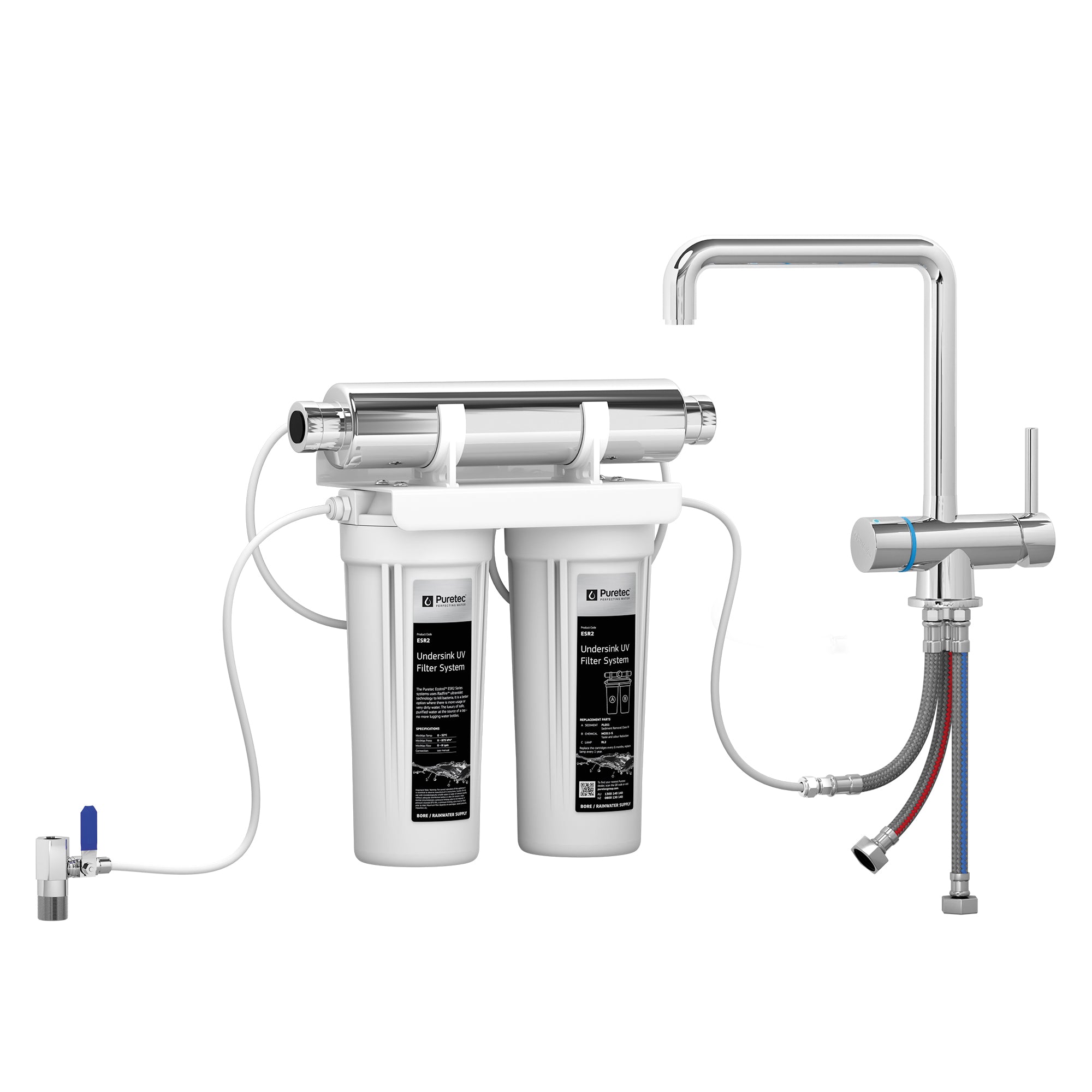Puretec ESR2-T5-LF Ecotrol Undersink UV System with T5, on white
