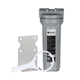 Puretec HD1020-K Filter Housing Kit, 10 inch, Silver w/ Black Head, 3/4 Connection, on white