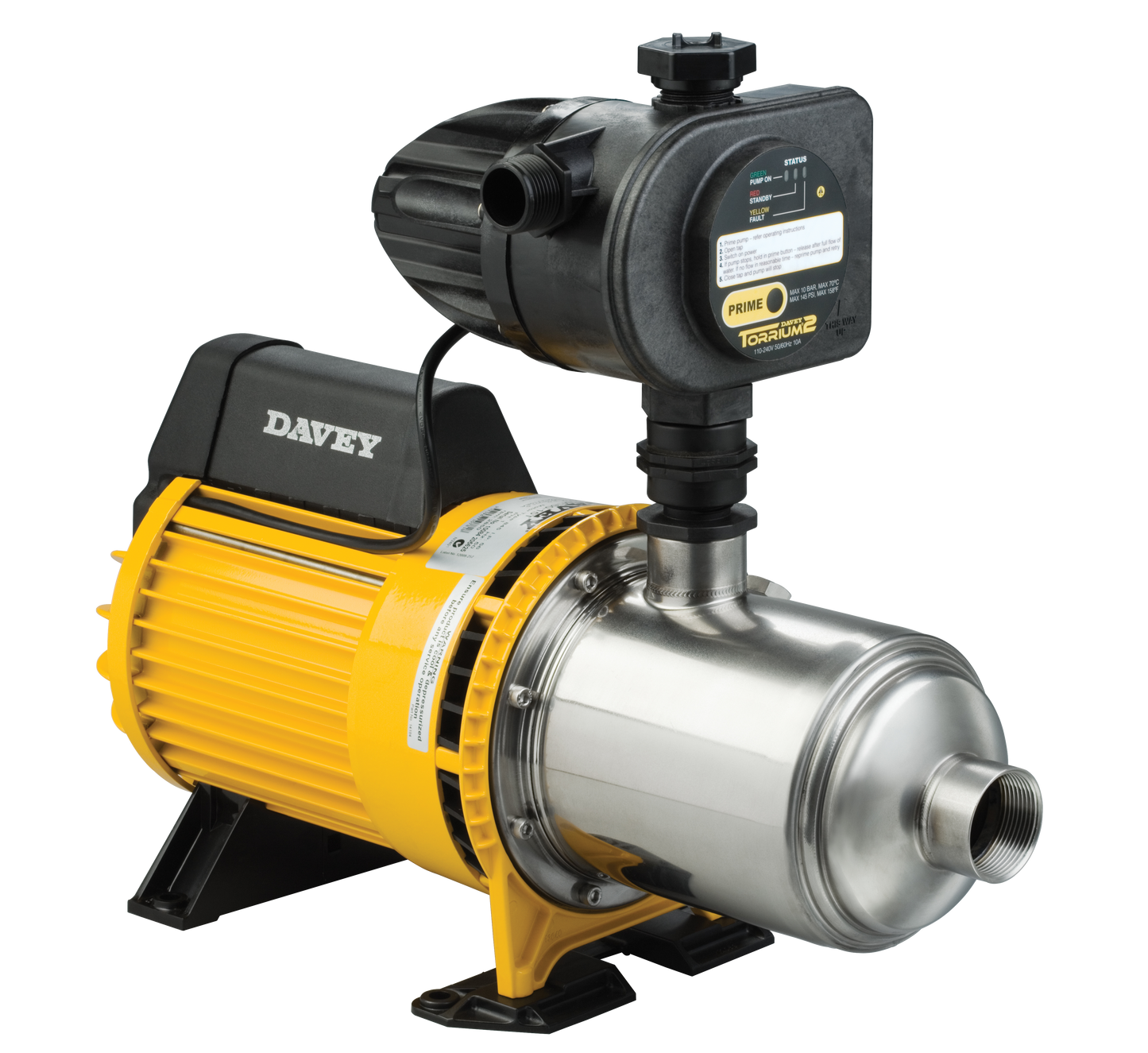 Davey HM160-15 horizontal multistage pressure pump with a Torrium2 controller, sold by Pump Stuff NZ