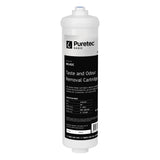 Puretec IN142C Inline Carbon Cartridge, 10 x 2 inch, 1/4 QC Connection, on white