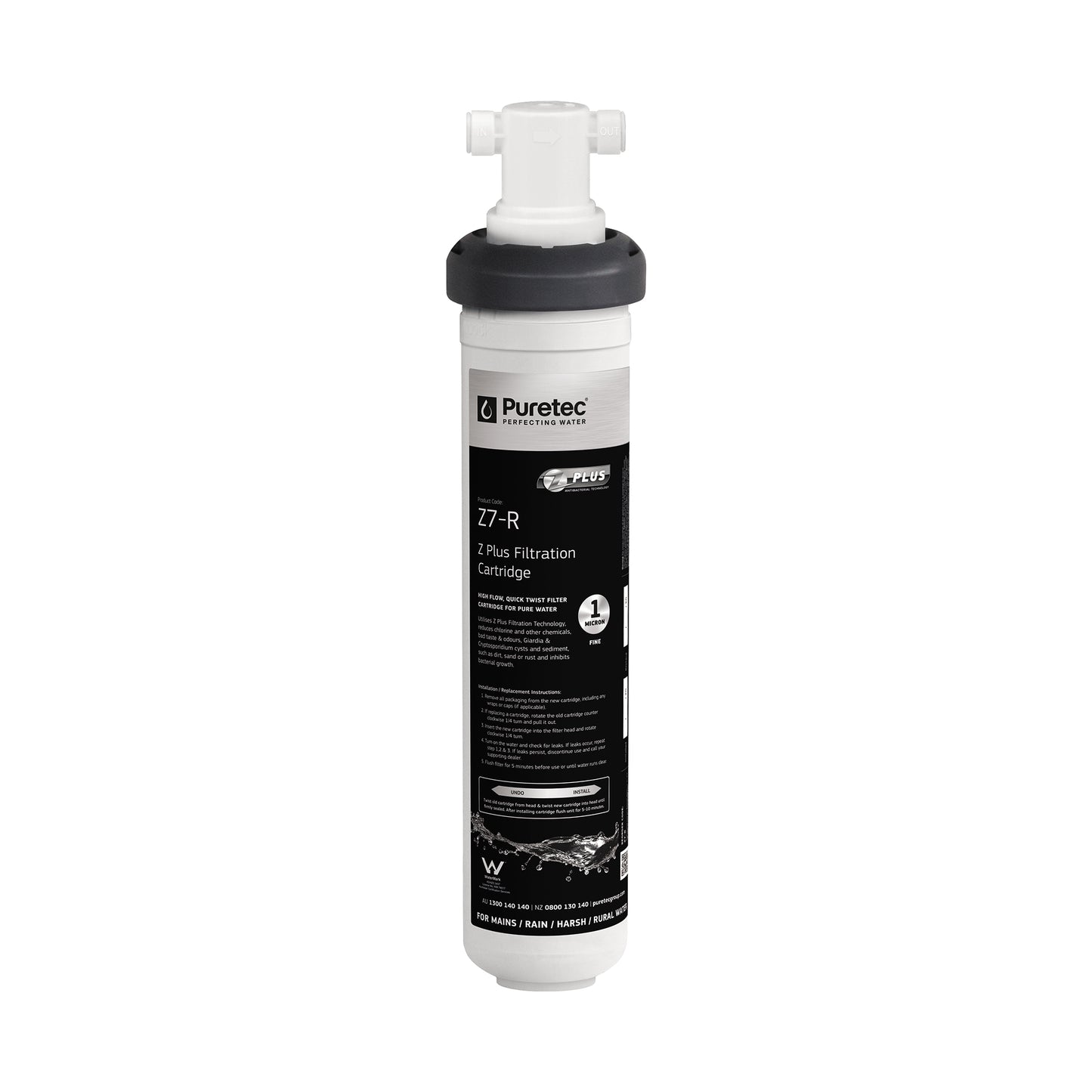 Puretec PUREMIX-Z7-LF Puremix Z7 High Flow water filter system for all water supply, 15 inch - 60,000 L capacity, on white