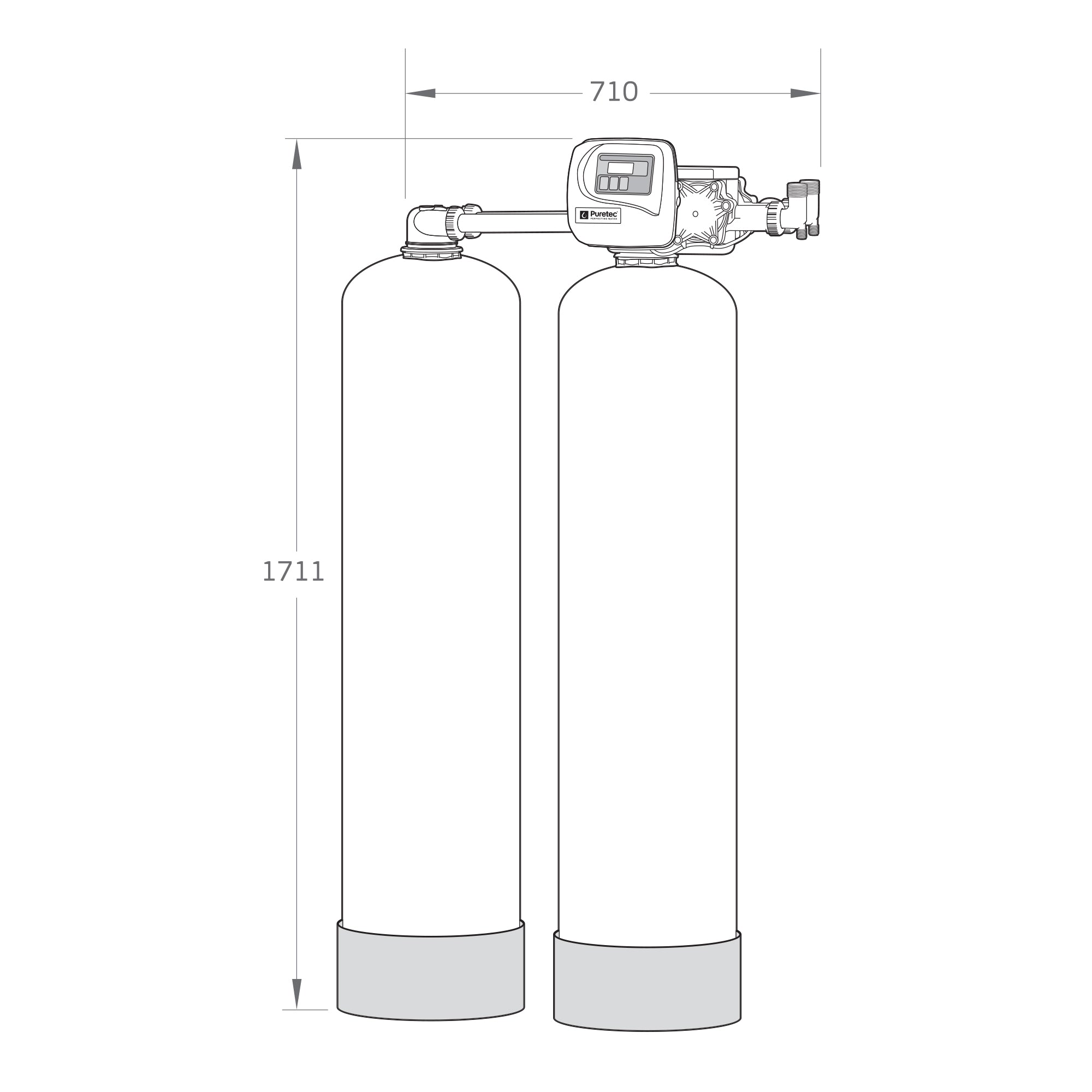 Puretec SOL60-TA Softrol Softening System - Twin Alternating, on white