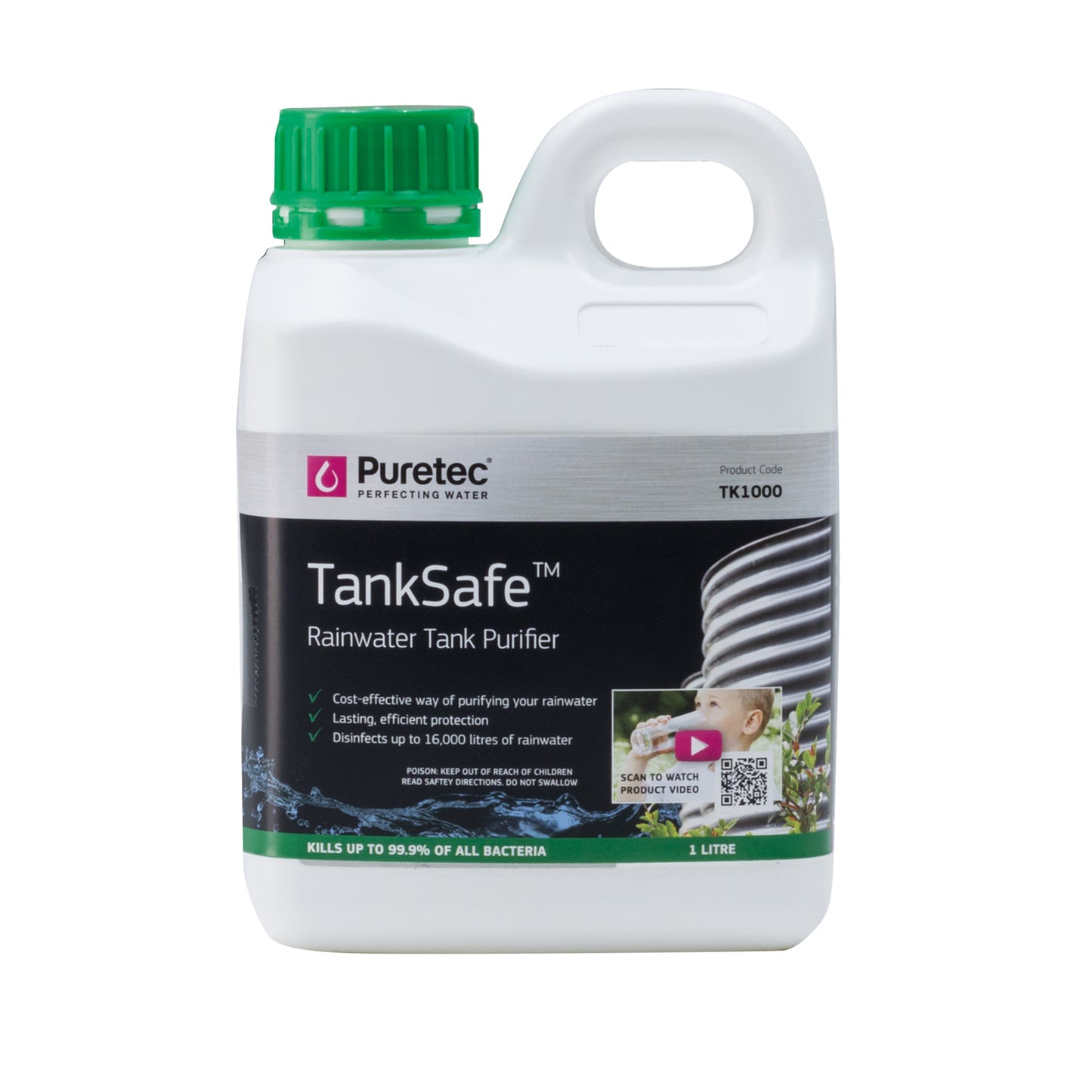 Puretec TK1000 TankSafe Water Purification Disinfectant 1.0 L, on white
