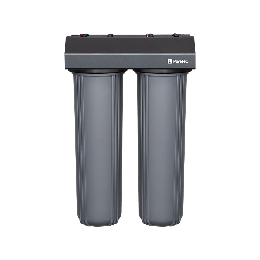 Puretec EM2 Series whole house rainwater dual filtration system, available in EM2-60 through EM2-150, sold by Pump Stuff NZ