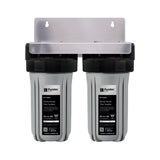 Puretec WU10-25M Whole House System-mains water, complete twin 10 x 4.5 inch housing, 1" Connection, on white