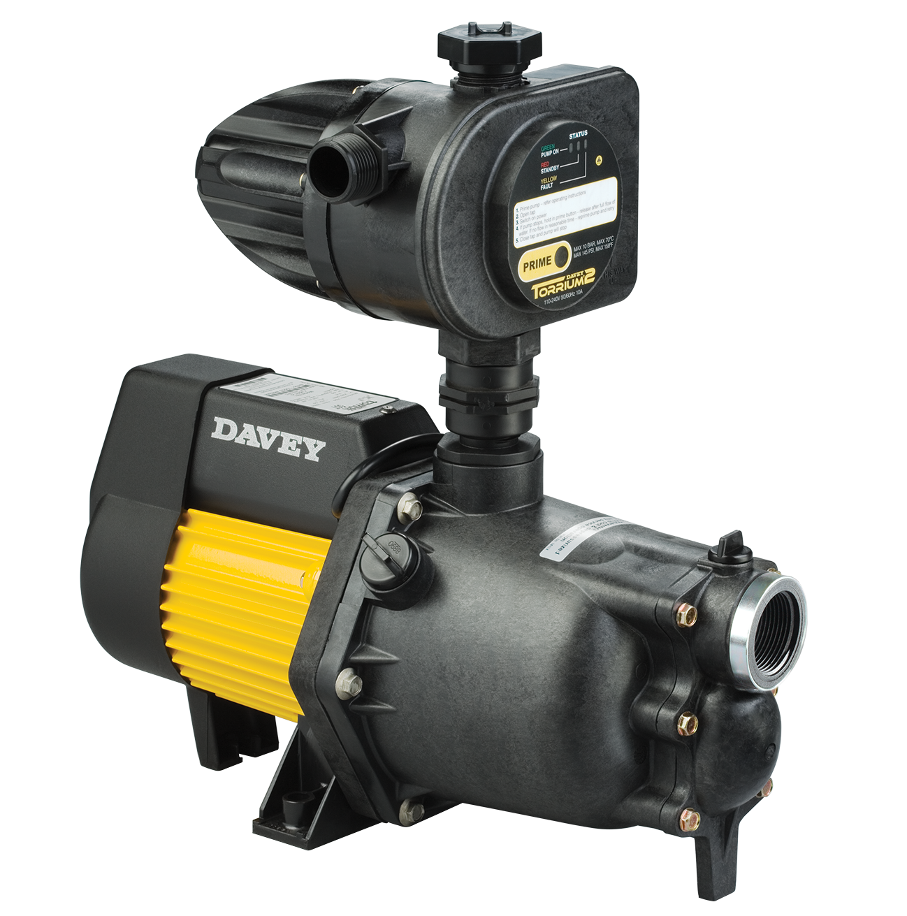 Davey Dynajet XJ90 jet pump with a Torrium2 controller fitted, sold by Pump Stuff NZ