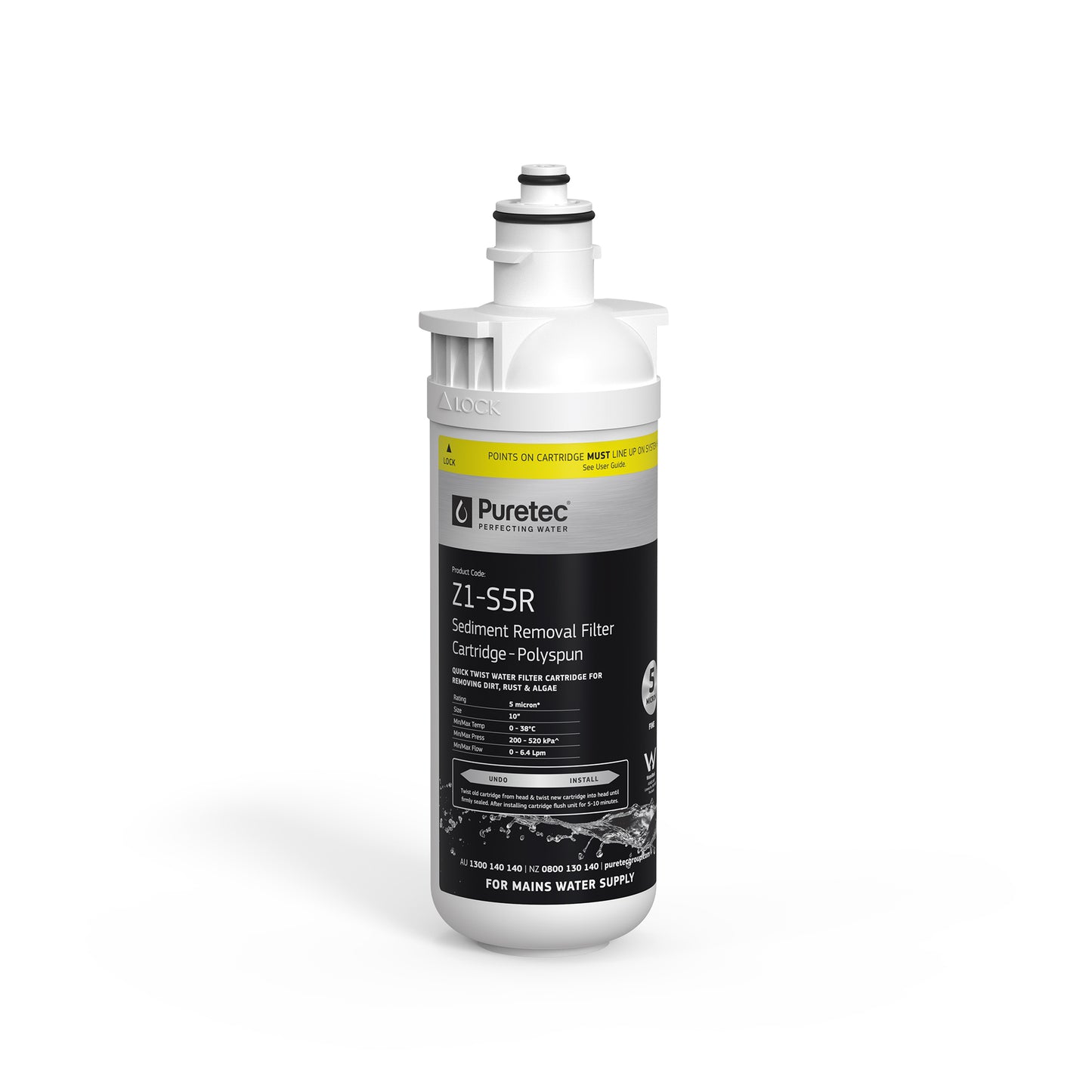 Puretec Z1-S5R Z Series Replacement Cartridge, Sediment, on white