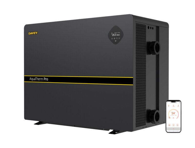 Davey AquaTherm PRO pool heat pump, official studio photo, angle view on white
