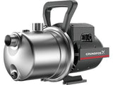 Grundfos JP Series jet pump without a controller, showing the carry handle and stainless steel casing